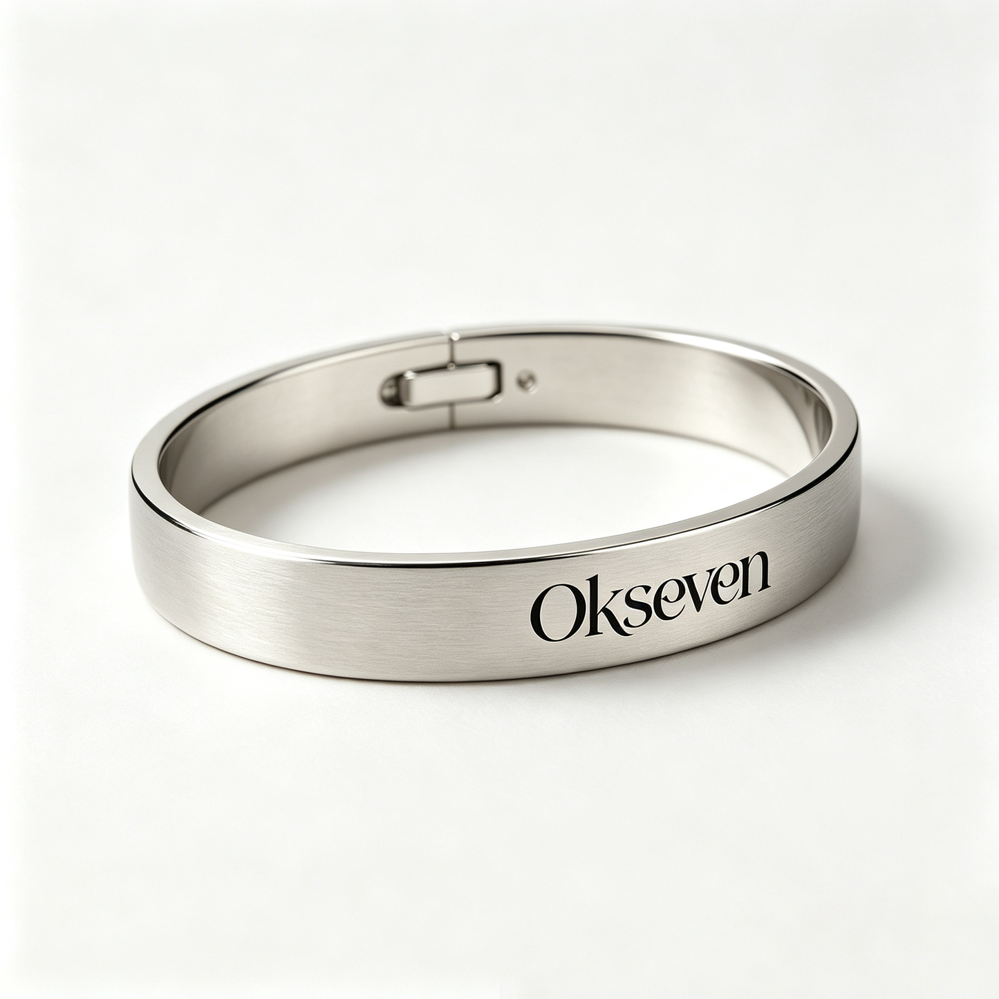 Okseven Minimalist Silver Bangle Bracelet for Women, Adjustable Open Cuff Stainless Steel Bracelet, Hypoallergenic Daily Wear Jewelry Gift for Her