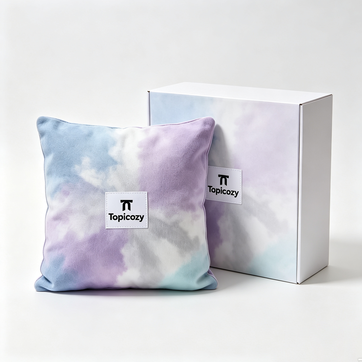 Topicozy Decorative Throw Pillow, Pastel Tie Dye Square Accent Pillow, Soft Plush Cushion for Sofa Couch Bedroom Living Room Home Decor