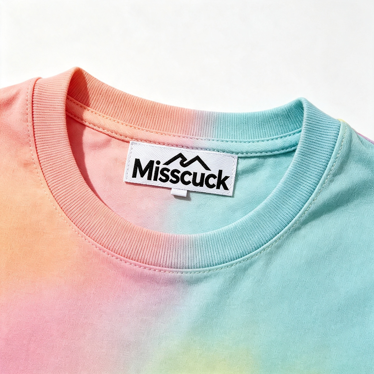 Misscuck Tie‑Dye Short Sleeve Crew Neck T‑Shirt, Casual Colorful Gradient Basic Tee for Women, Soft Breathable Daily Wear Top