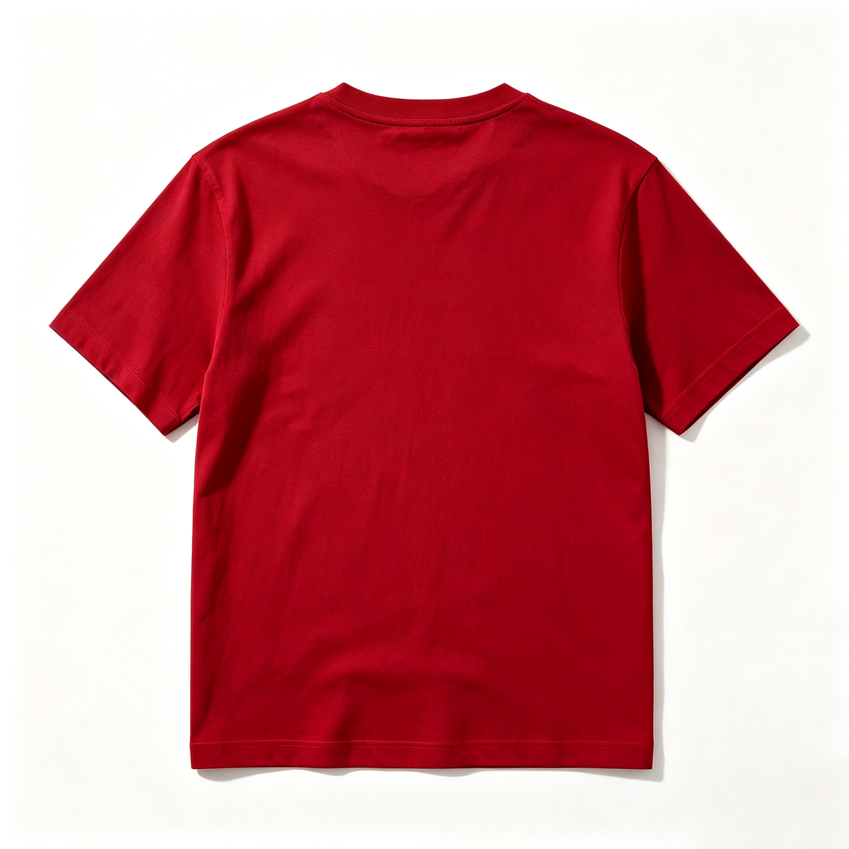 Monthrian Men's Short Sleeve Crew Neck T-Shirt, Solid Red Basic Casual Tee, Soft Breathable Cotton T Shirt for Daily Wear Outdoor Activities