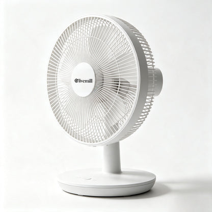 livemill Ultra‑Quiet Desktop Electric Fan, Multi‑Speed Adjustable Tilt‑Head Table Cooling Fan, Compact Portable Fan For Home, Workplace, Camping And Study Room
