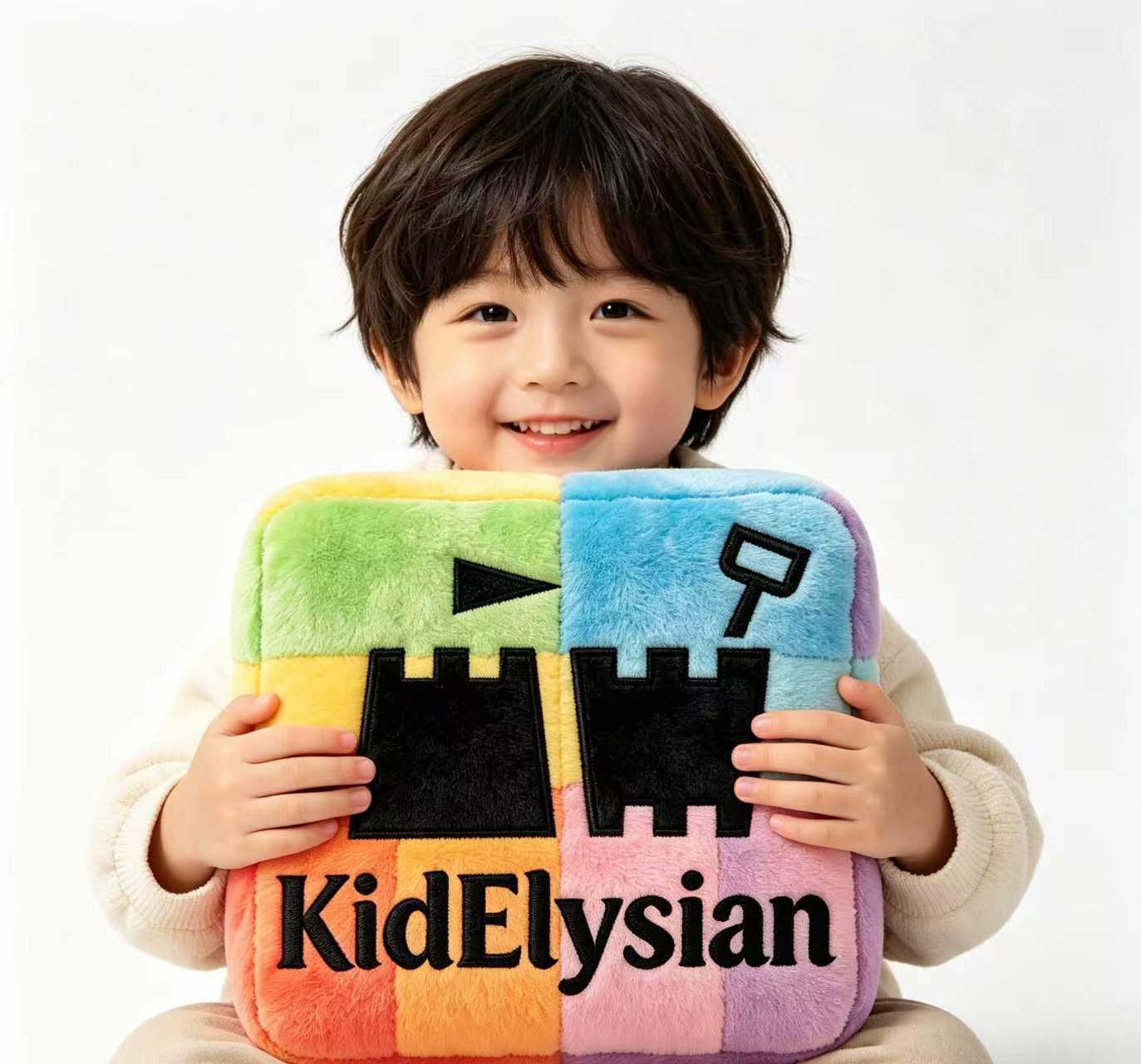 KidElysian Rainbow Plush Castle Design Soft Stuffed Plush Toy, Cute Squishy Decorative Cushion for Kids Bedroom, Nursery, Home Sofa