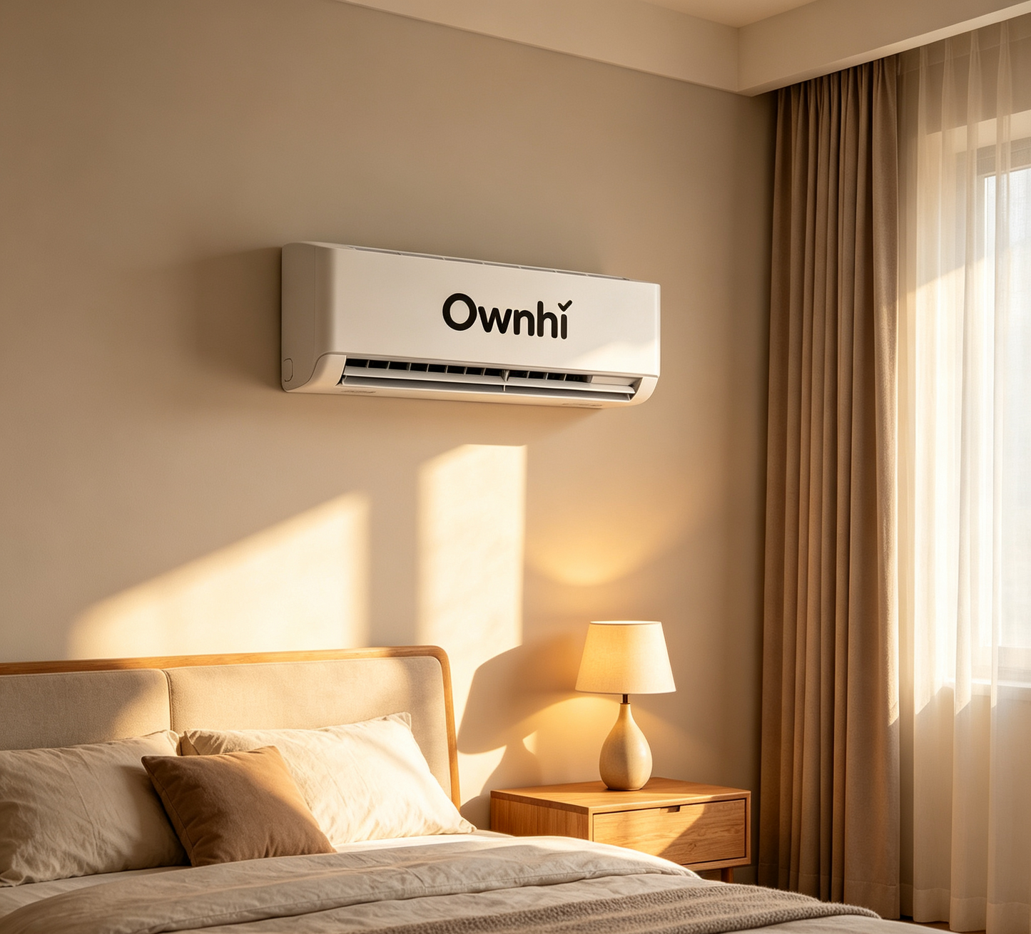 Ownhi Wall Mounted Split Air Conditioner, Energy Saving Inverter AC Unit with Ultra Quiet Operation, Cooling & Heating Function for Bedroom Apartment Home Indoor Use
