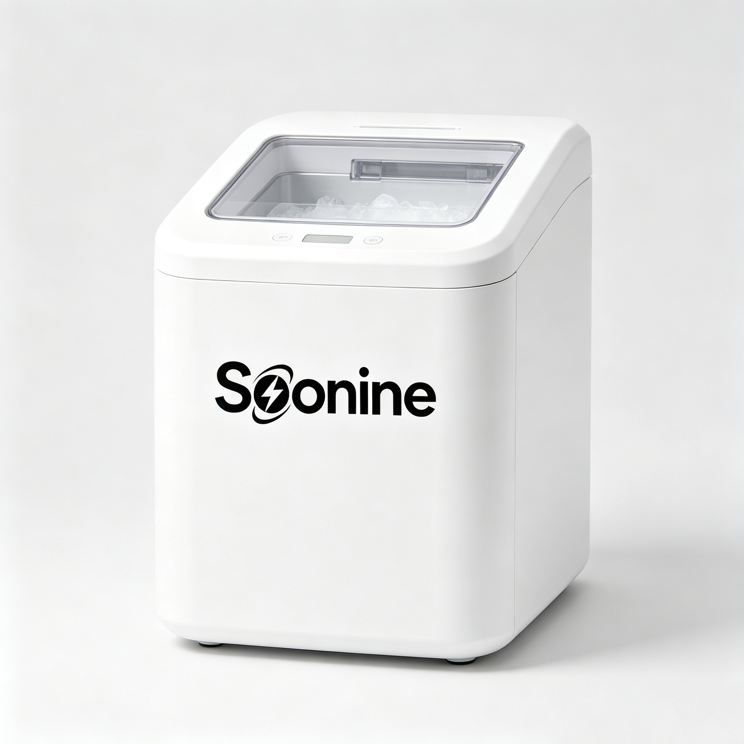 Soonine Portable Countertop Ice Maker Machine, Car & Home Dual Use Self-Cleaning Ice Machine, Compact Fast Ice Making Portable Ice Cube Maker with Transparent Lid for RV Camping Kitchen Travel