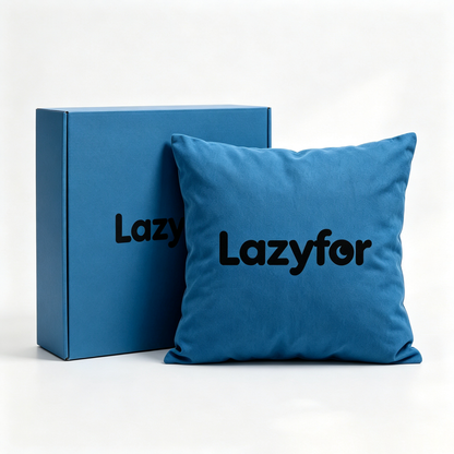 Lazyfor Soft Square Decorative Throw Pillow, Cozy Solid Blue Accent Pillow Insert Included, Comfort Plush Couch Cushion for Sofa Bed Car Office Home Decor, Premium Gift Box Packaged Decor Pillow