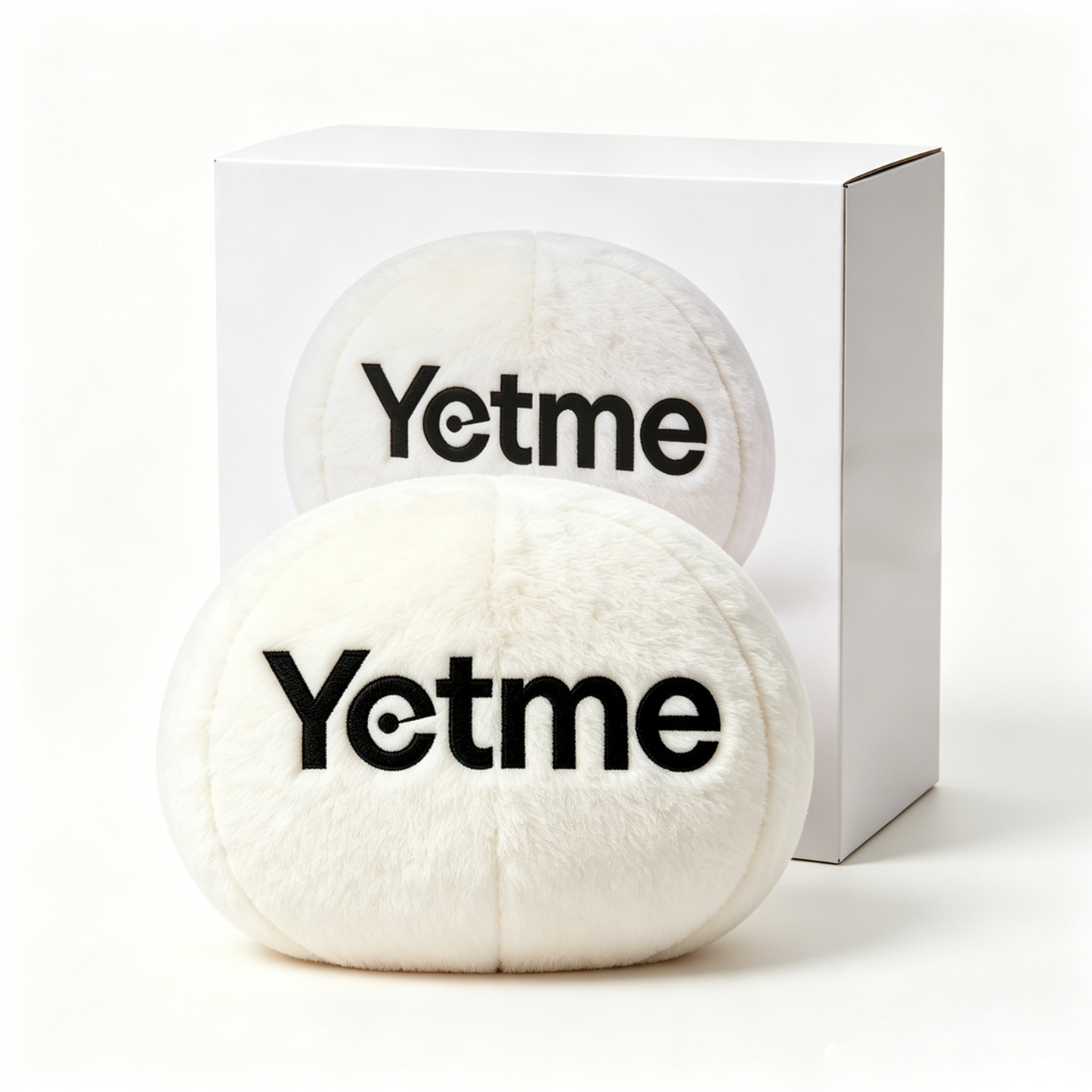 Yetme Cream White Round Fluffy Plush Toy, Minimalist Stuffed Decorative Squishy Ornament for Sofa Bedroom Shelf Home Decor Gift, Vacuum Compressed Packaged