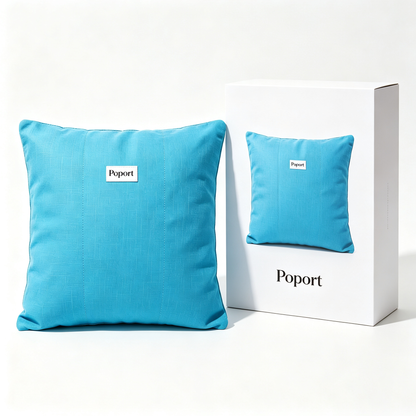 Poport Square Decorative Throw Pillow, Soft Linen-Texture Accent Pillow for Couch Sofa Bed