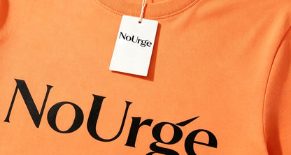 NoUrge Men’s Crew Neck Cotton Graphic T-Shirt, Loose Fit Short Sleeve Casual Basic Tee, Soft Breathable Orange Summer Streetwear Top
