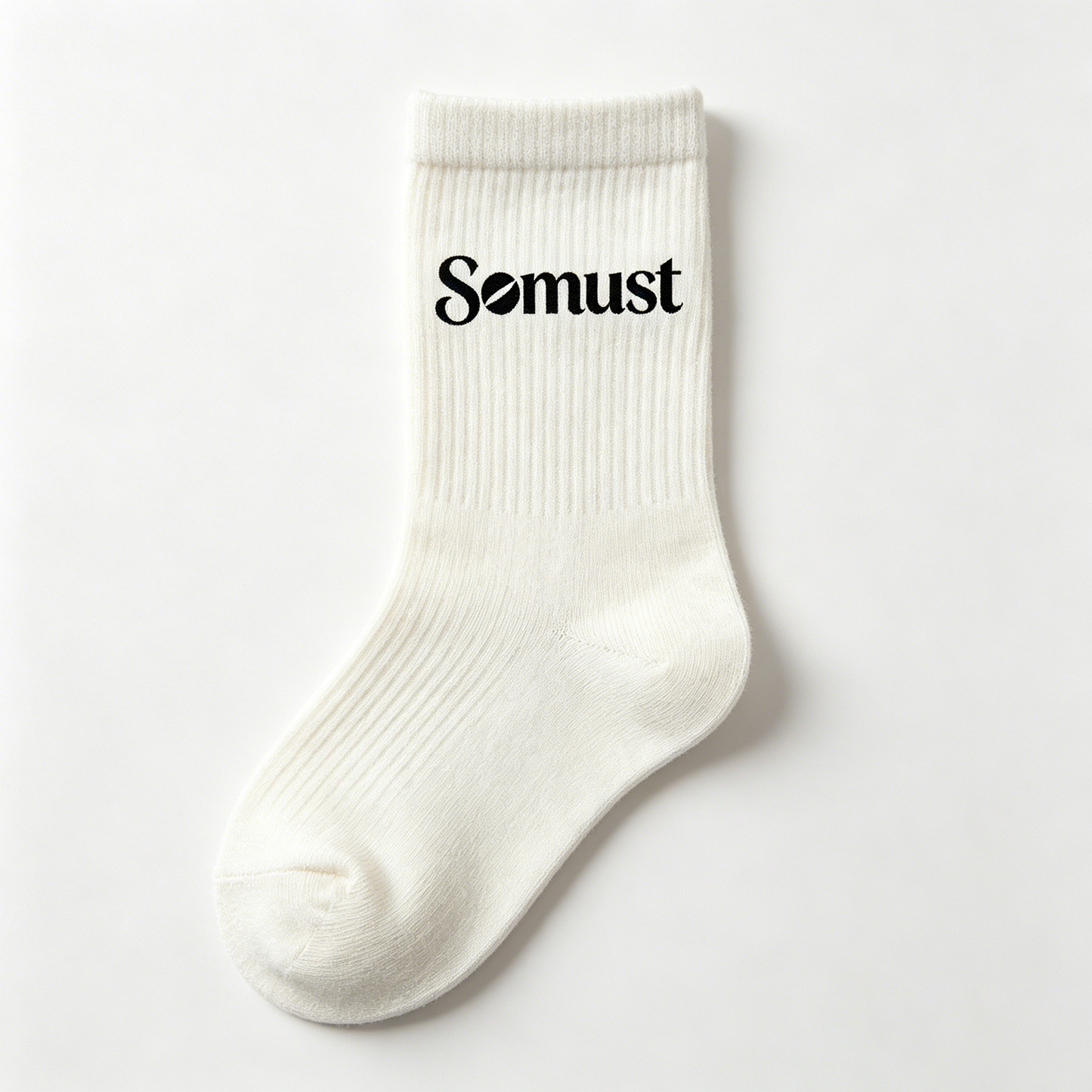 Somust Unisex Cotton Ribbed Mid-Calf Crew Socks, Breathable Casual Athletic Daily Socks, White Fashion Graphic Socks 5 Pairs Pack