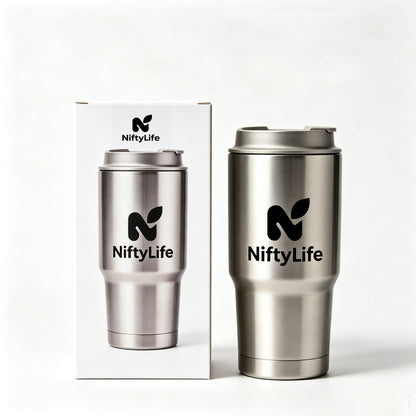 NiftyLife Vacuum Insulated Travel Tumbler, Stainless Steel Leak‑Proof Coffee Mug for Daily Commute Camping