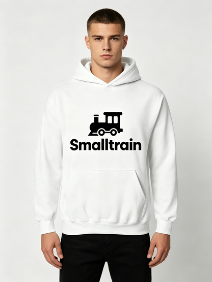 Smalltrain Classic Train Graphic Pullover Hoodie, Soft Fleece Long Sleeve Hooded Sweatshirt with Front Kangaroo Pocket for Men Unisex Casual Streetwear