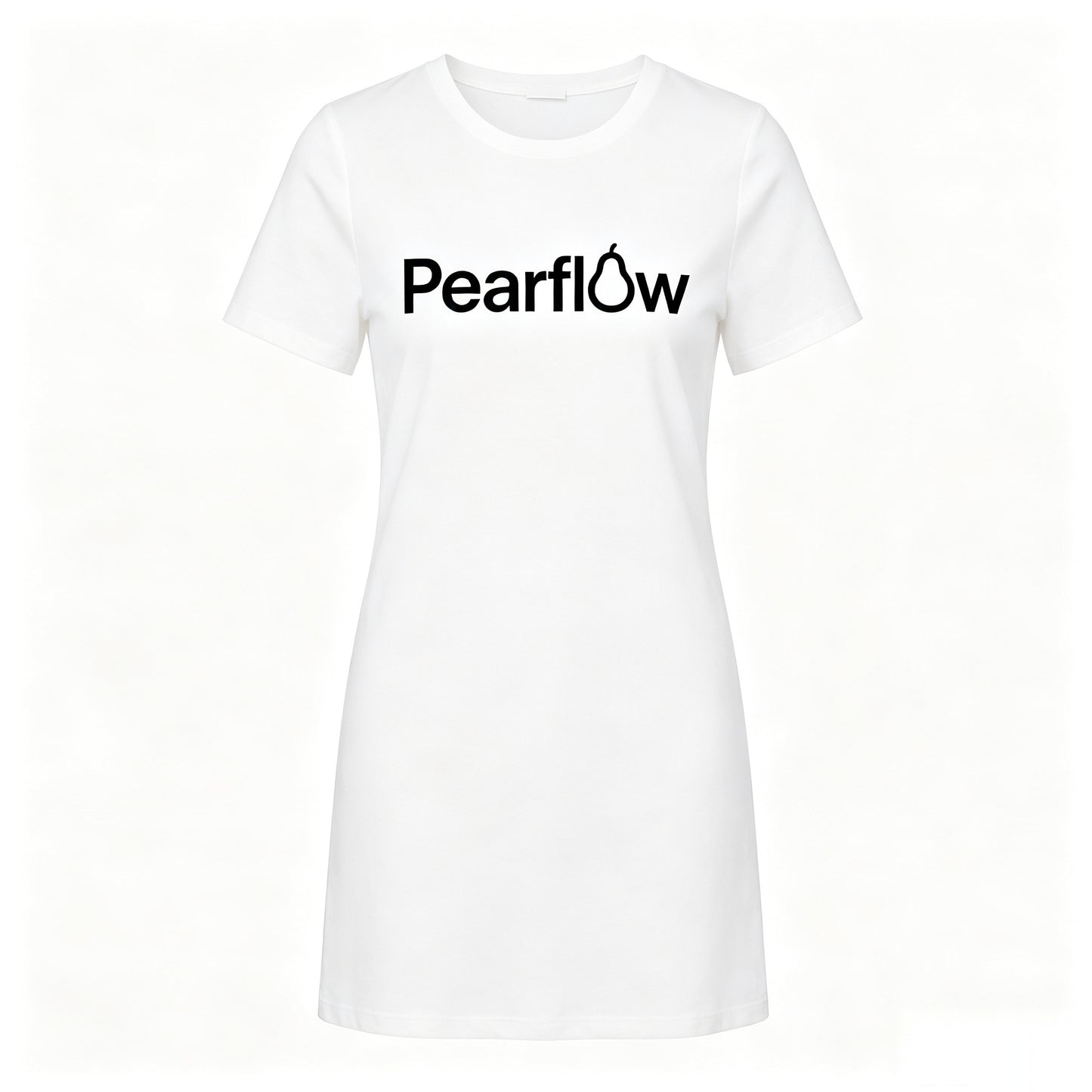 Pearflow Women's Short Sleeve Dress, Crew Neck Soft Stretchy Casual Tee Dress, Loose Fit Basic Short Dress for Daily Lounge Summer Wear