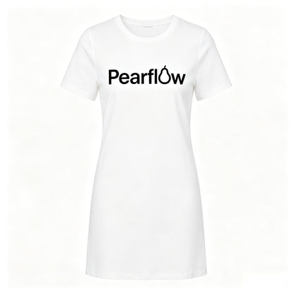 Pearflow Women's Short Sleeve Dress, Crew Neck Soft Stretchy Casual Tee Dress, Loose Fit Basic Short Dress for Daily Lounge Summer Wear