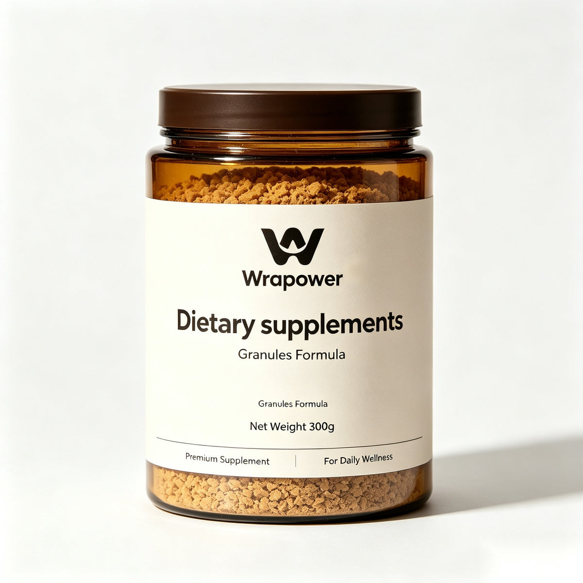 Wrapower Dietary Supplements 300g, Premium Granules Formula Nutritional Supplement, Daily Wellness Support for Adults, UVBlocking Amber Glass Jar with Gift Box