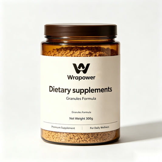 Wrapower Dietary Supplements 300g, Premium Granules Formula Nutritional Supplement, Daily Wellness Support for Adults, UVBlocking Amber Glass Jar with Gift Box