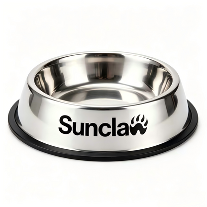 Sunclaw Stainless Steel Pet Dog Bowl, Non-Slip Melamine Base Pet Feeding Bowl, Removable Metal Food Water Bowl for Small Medium Large Dogs Cats, Anti-Spill Pet Feeder Dish