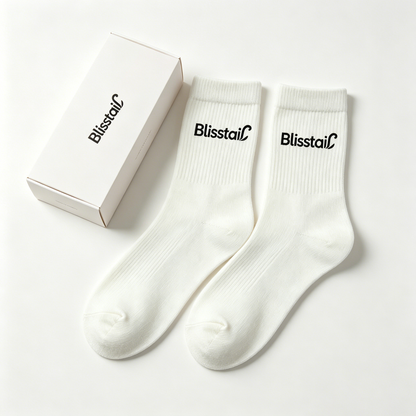 Blisstail 3 Pairs Soft Cotton Crew Socks Breathable Mid Calf Casual Sports Socks Unisex