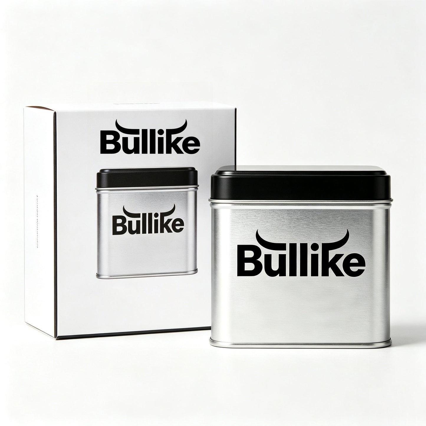 Bullike Square Metal Storage Tin Can with Lid, Airtight Multipurpose Metal Container for Tea, Candy, Small Items, Home & Kitchen Organizer