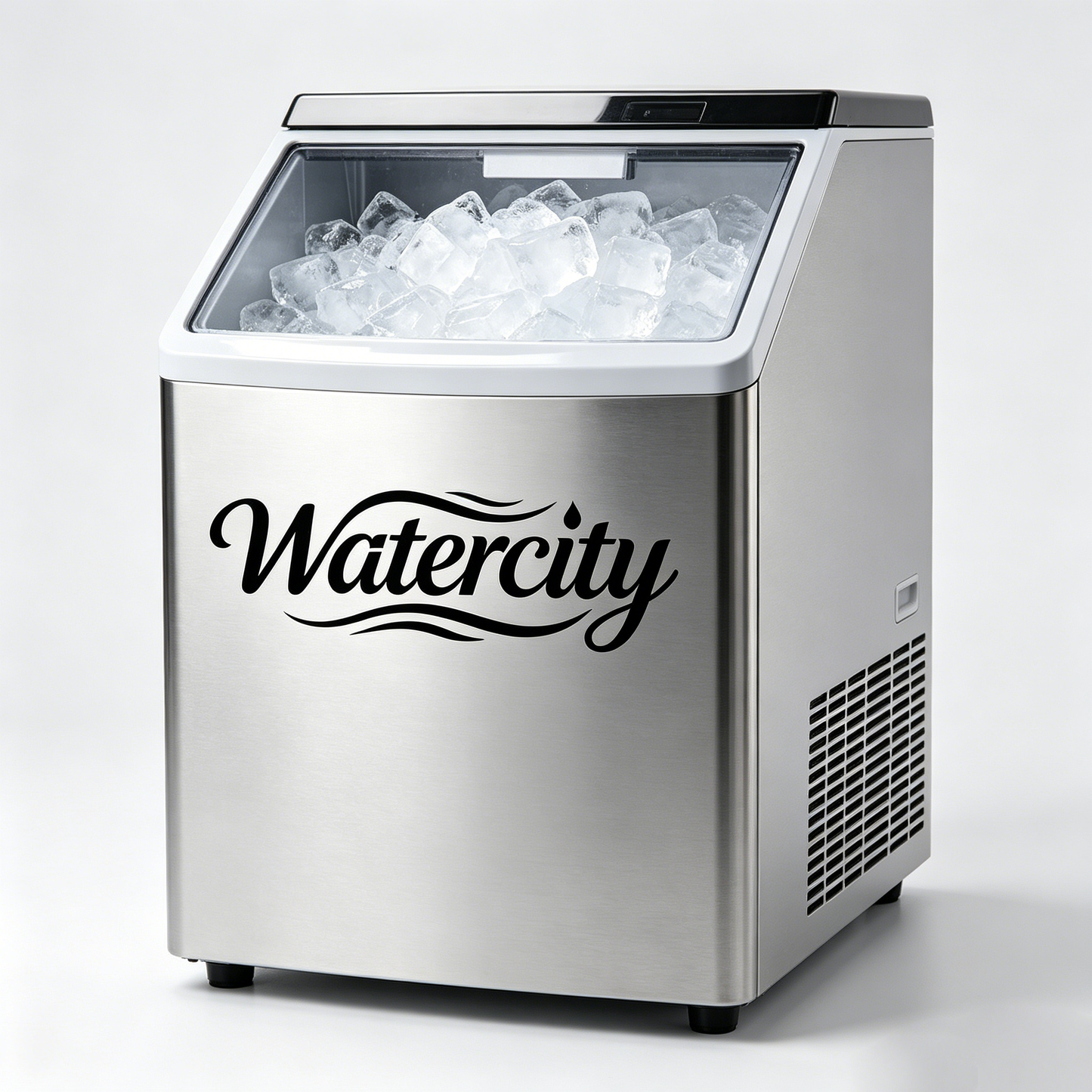 Watercity Ice Maker Machine, 24H Stainless Steel Countertop Ice Machine, 24pcs/12Mins Quick Ice Making, Auto Clean, Portable Ice Maker with Scoop & Basket for Home, Bar, Restaurant, Office