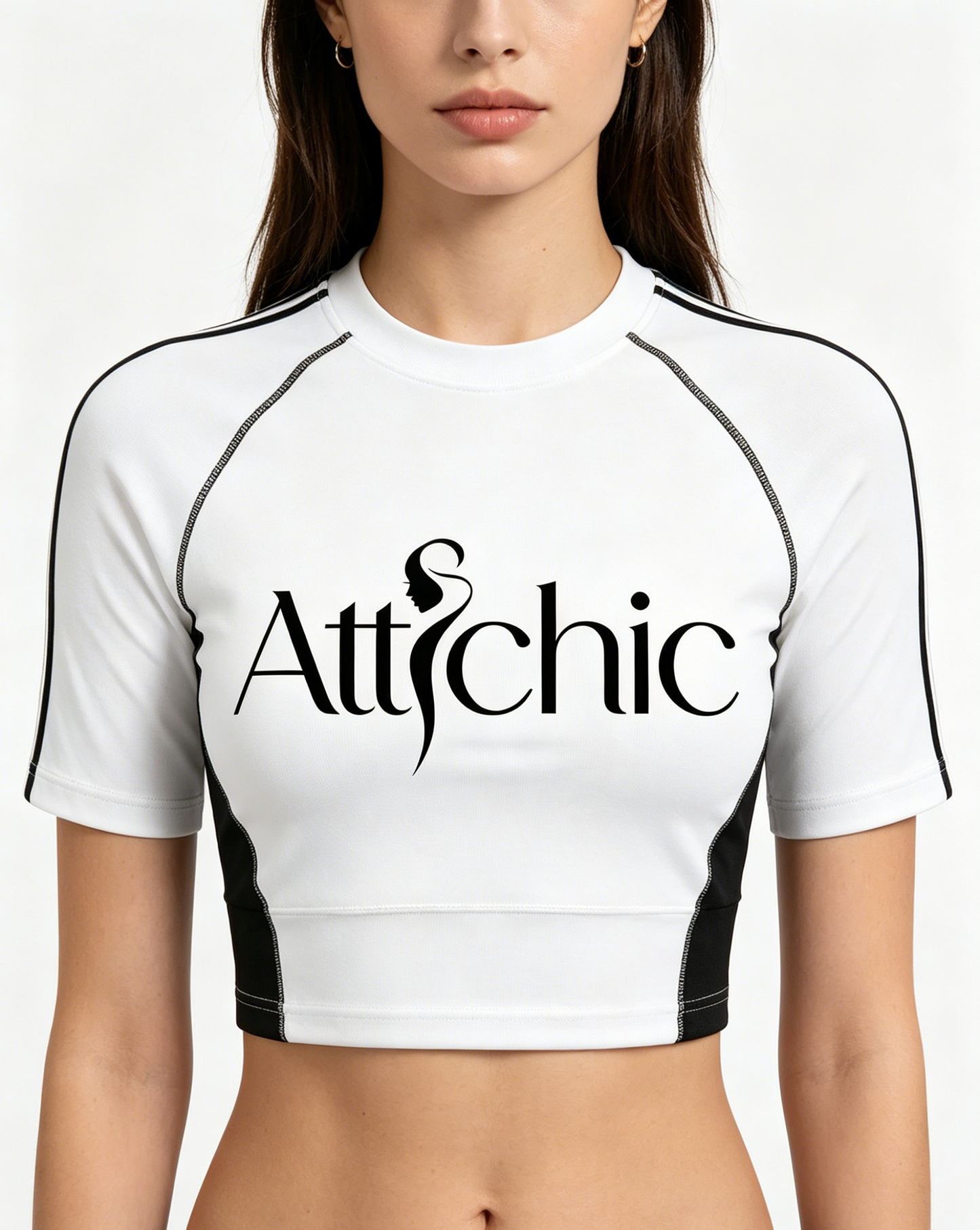 【Attichic Sporty Color-Block Crop Top】—— Stylish & Functional Wardrobe Staple