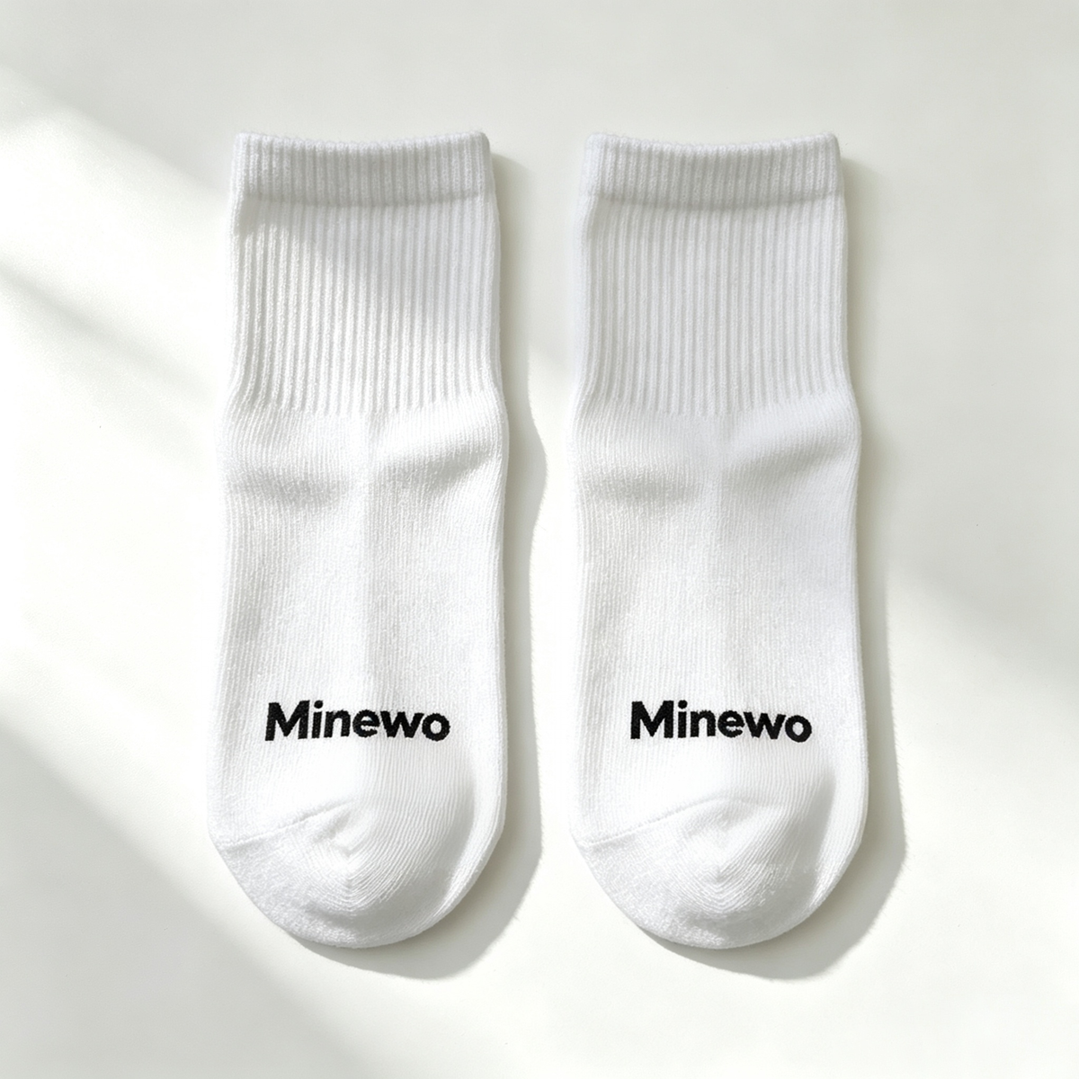 Minewo Crew Length Socks, Soft Breathable Cotton Mid-Calf Socks, Unisex Casual Daily Athletic Socks with Gift Box