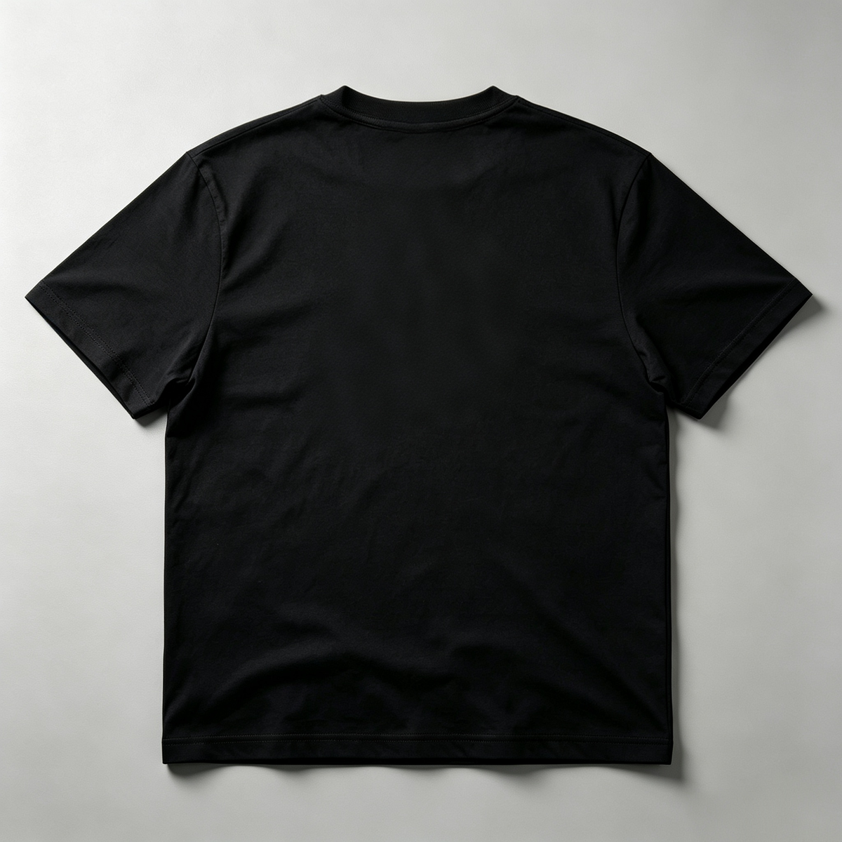 AndHorse Solid Black Crop T‑Shirt, Classic Crew Neck Casual Short Sleeve Top