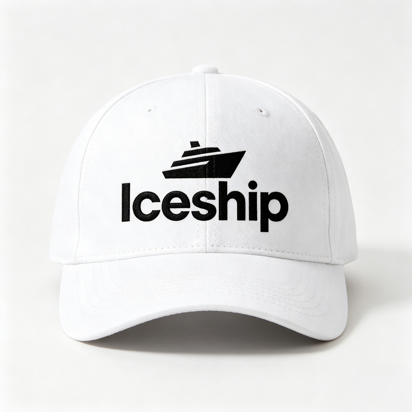 Iceship Classic Cotton Baseball Cap, Adjustable Curved Brim Dad Hat, Breathable Outdoor Sun Hat for Men Women, White