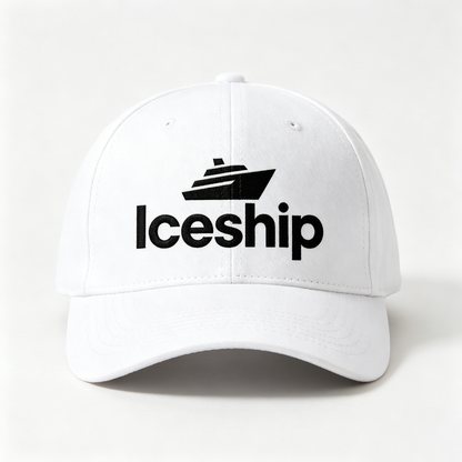 Iceship Classic Cotton Baseball Cap, Adjustable Curved Brim Dad Hat, Breathable Outdoor Sun Hat for Men Women, White