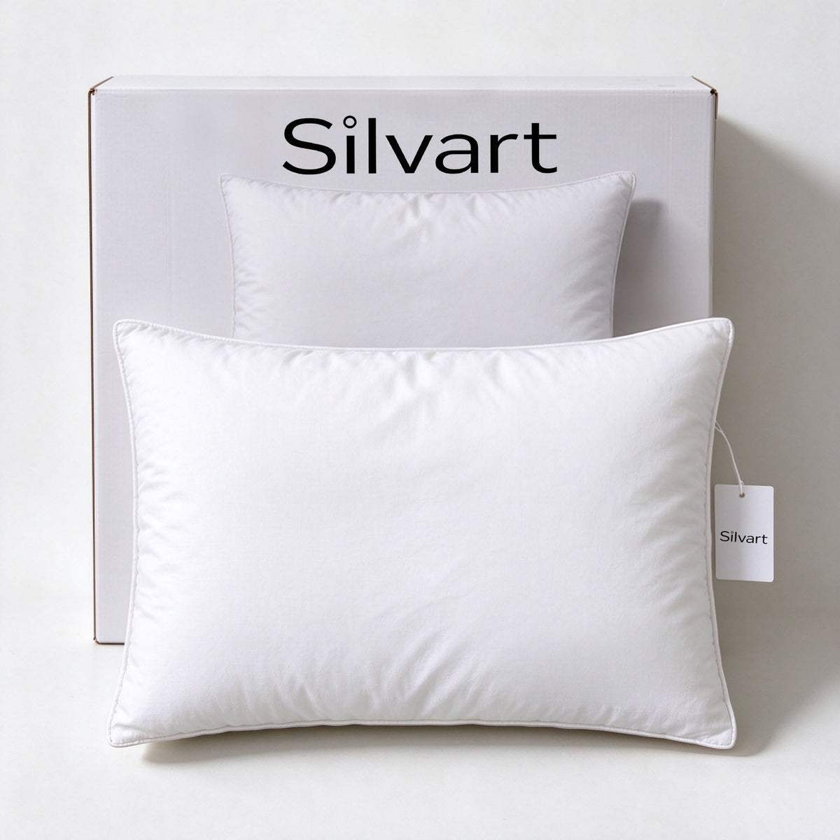 Silvart Bed Pillows for Sleeping, Soft Support Pillow for Side Back Stomach Sleepers, Vacuum Compressed Shipment