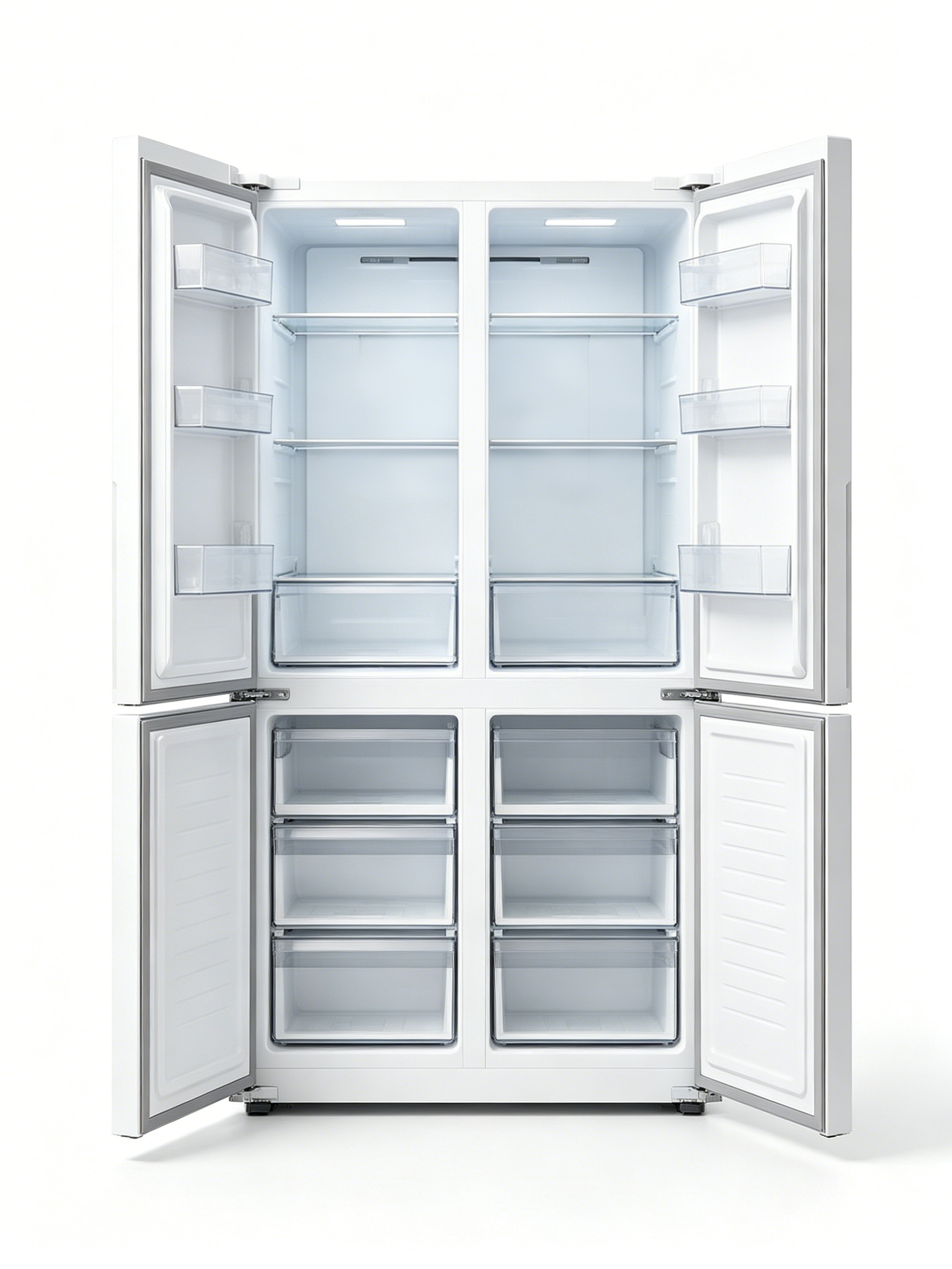 Coldland 4-Door French Door Refrigerator, 18 Cu.Ft. Full-Size Fridge with Freezer, No Frost, Energy-Efficient, White Finish for Kitchen