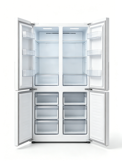 Coldland 4-Door French Door Refrigerator, 18 Cu.Ft. Full-Size Fridge with Freezer, No Frost, Energy-Efficient, White Finish for Kitchen