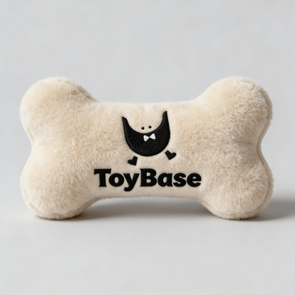 ToyBase Plush Squeaky Dog Bone Toy, Soft Stuffed Chew Toy for Puppies & Small/Medium Dogs, Interactive Fetch Toy for Teething, Boredom Relief & Indoor/Outdoor Play