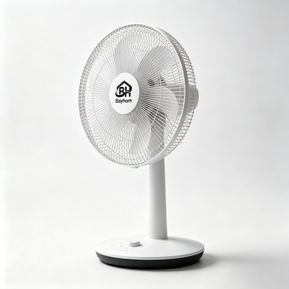 Bayhom Oscillating Table Fan, Quiet Operation Desktop Cooling Fan with Rotary Control, Compact Small Electric Fan for Indoor Home‑Use