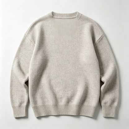 OmenStar Crew Neck Knit Sweater, Relaxed‑Fit Long Sleeve Pullover, Soft Warm Casual Knitted Jumper for Unisex
