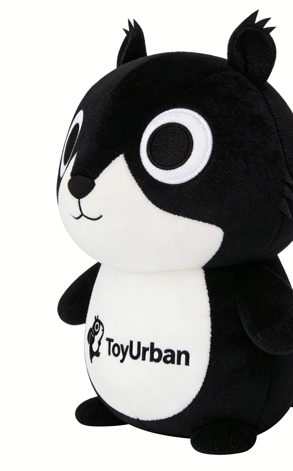 ToyUrban Cute Black & White Squirrel Plush Toy, Soft Stuffed Animal for Kids, Cuddly Plushie Pillow for Nursery, Birthday Gift for Boys & Girls, Collectible Plush for All Ages