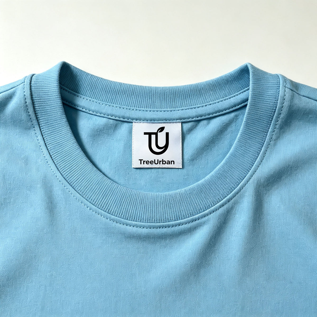 TreeUrban Solid Sky‑Blue Crew Neck Short Sleeve T‑Shirt, Premium Soft Cotton Plain Basic Tee, Casual‑Fit Everyday Summer Tops