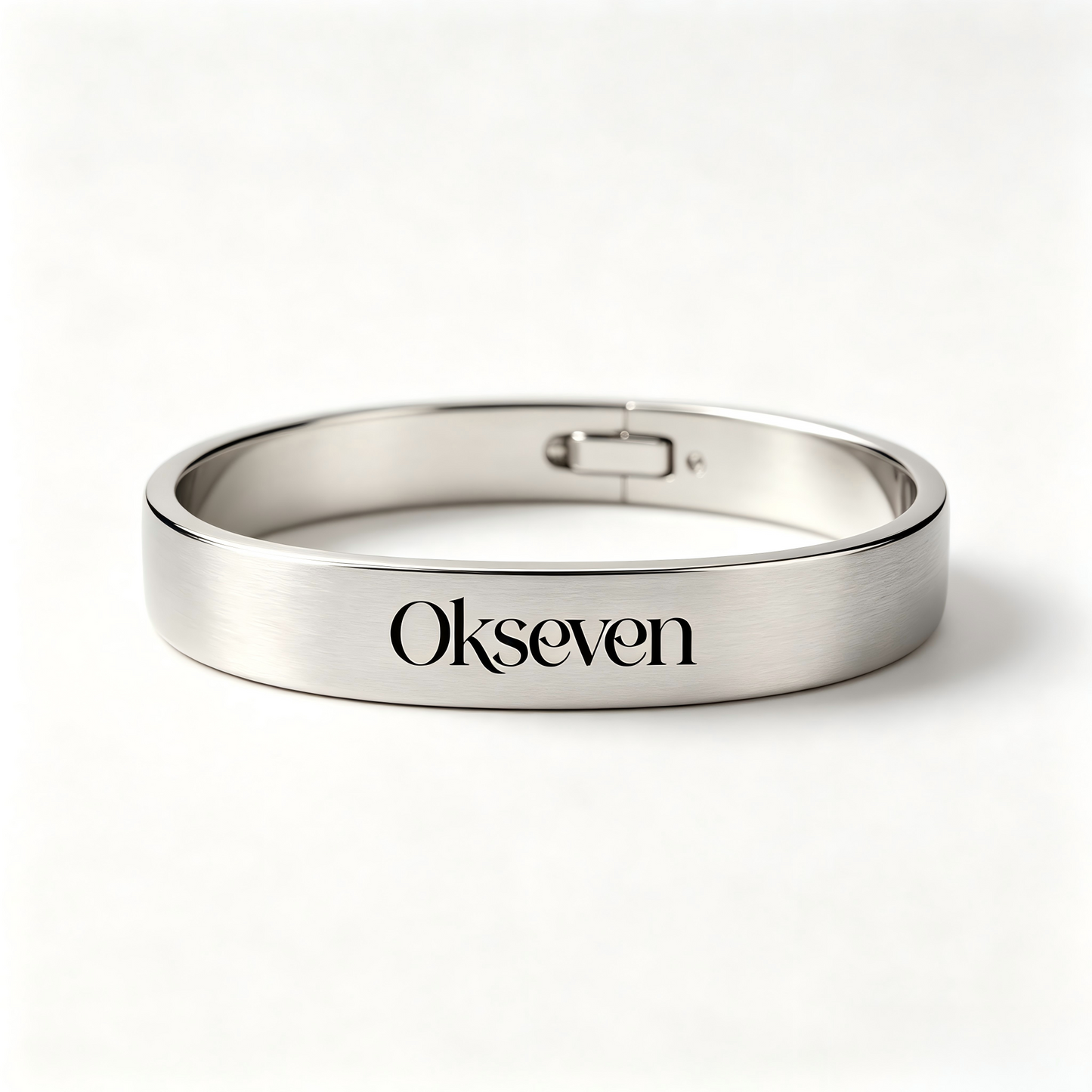 Okseven Minimalist Silver Bangle Bracelet for Women, Adjustable Open Cuff Stainless Steel Bracelet, Hypoallergenic Daily Wear Jewelry Gift for Her