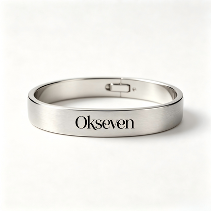 Okseven Minimalist Silver Bangle Bracelet for Women, Adjustable Open Cuff Stainless Steel Bracelet, Hypoallergenic Daily Wear Jewelry Gift for Her