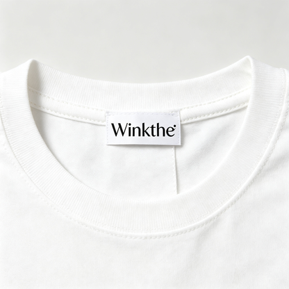 Winkthe Minimal Classic Crew Neck Short Sleeve Tee, Premium Soft Cotton Basic Casual Everyday Top for Men Neutral Fit Simple Letter Graphic White T-Shirt