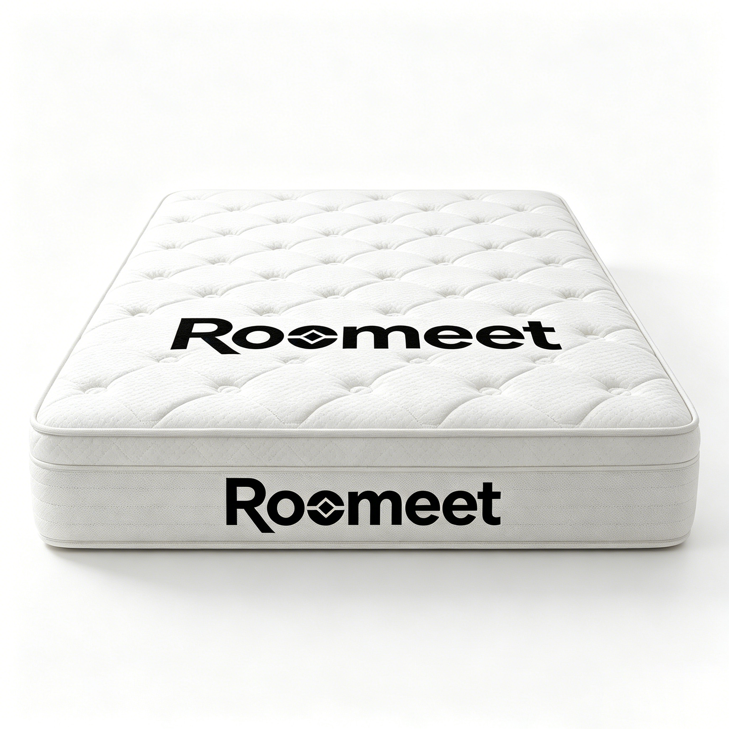 Roomeet Hybrid Pocket Coil Mattress, Medium Firm Euro Top Mattress with Breathable Knit Fabric, Motion Isolation Innerspring Mattress in a Box for Back Pain Relief