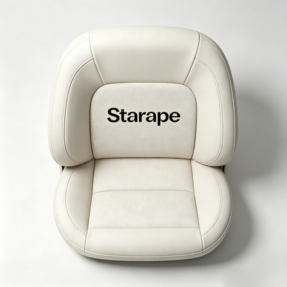 Starape Seats for automobiles Single Car Seat Cover, Cream Breathable Perforated Faux Leather Auto Seat Cushion, Universal Waterproof Single Driver Passenger Seat Protector for Sedan SUV Truck