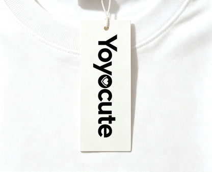 Yoyocute Cute Heart Accent Crew Neck White Short Sleeve Tee, Soft Breathable Cotton Relaxed Fit Casual Everyday Top for Women Minimal Sweet Basic T-Shirt