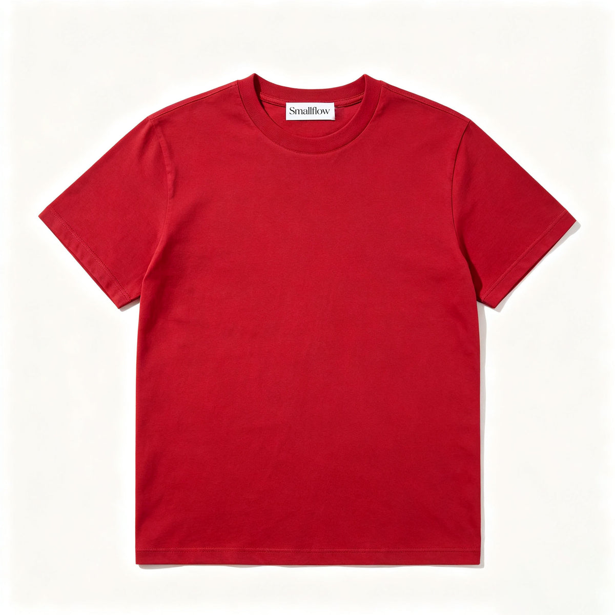 Smallflow Men's Short Sleeve Crew Neck T-Shirt, Solid Red Basic Casual Tee, Soft Breathable Cotton T Shirt for Daily Wear Outdoor Activities