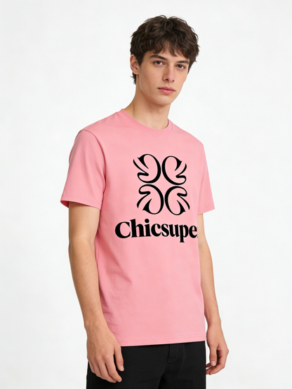 【Chicsuper Pink Logo T-Shirt】—— Elevate Your Casual Style with Timeless Elegance