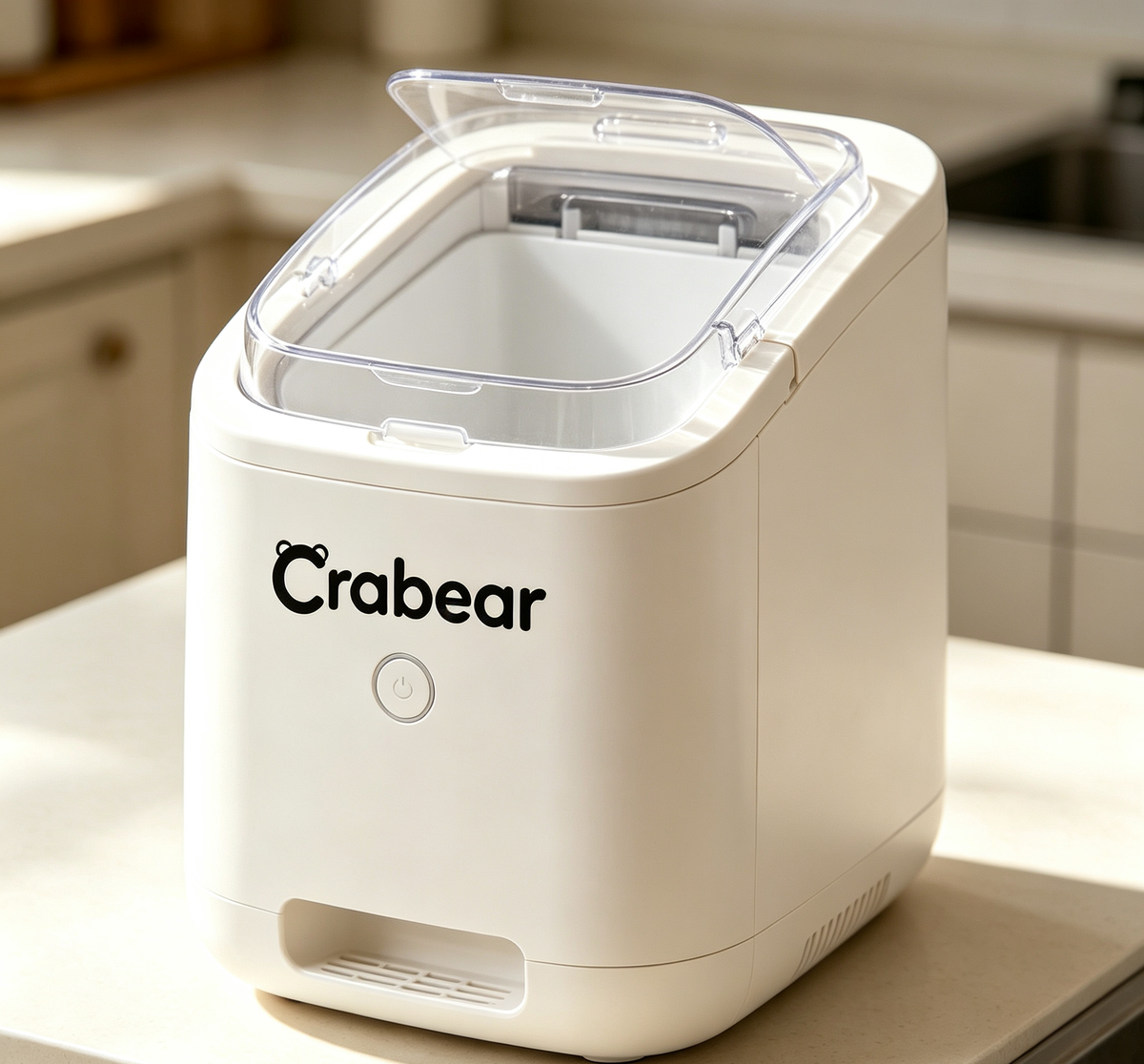 Crabear Portable Countertop Ice‑Making Machine, Fast Ice Production, Self‑Cleaning Compact Ice Maker for Home Bar, RV, Kitchen, With Premium Gift Box