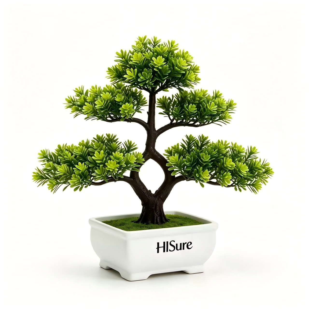 HISure Artificial Bonsai Tree, Fake Pine Bonsai, Zen Greenery Decoration for Home Office Desk