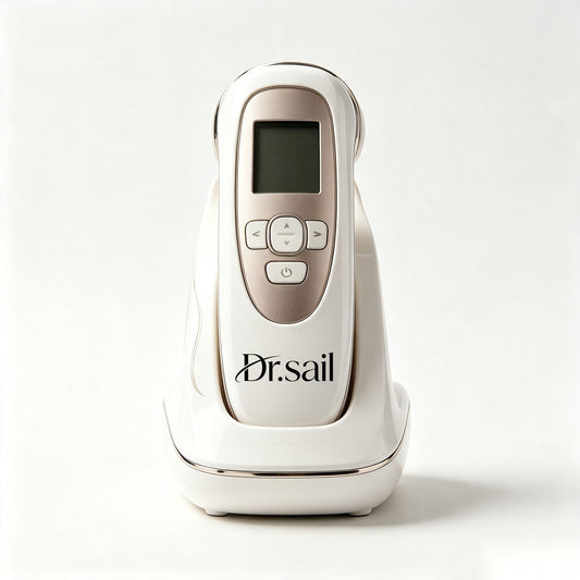 Dr.sail Handheld At-Home Facial Beauty Device with LCD Display, Rechargeable Skin Care Massager with Charging Dock, Multi-Mode Portable Face Tightening & Skin Refining Instrument for Daily Home Use