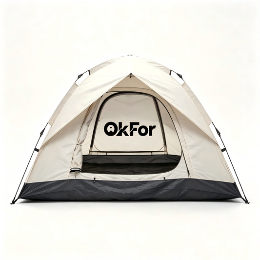 OkFor Instant Pop Up Camping Tent, Waterproof Windproof Automatic Family Tent with Mesh Window, Portable Outdoor Tent for Hiking Beach Travel