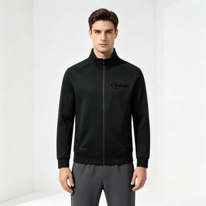 Ridearl Men's Tracksuit, Zip Up Stand Collar Jacket & Jogger Pants Set, Casual Athletic Sports Sweat Suit