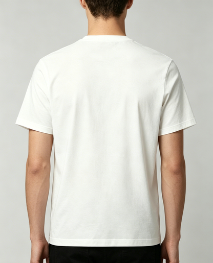 OldFind Men's Classic Crew Neck Short Sleeve T-Shirt, Casual Cotton Graphic Tee, White Basic Everyday Wear Top